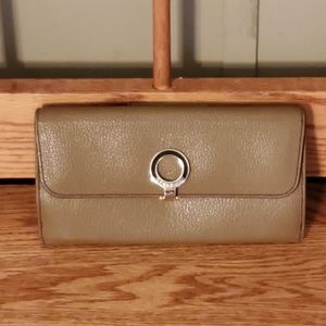 Bvlgari Brown Cross Grain Leather Trifold Wallet